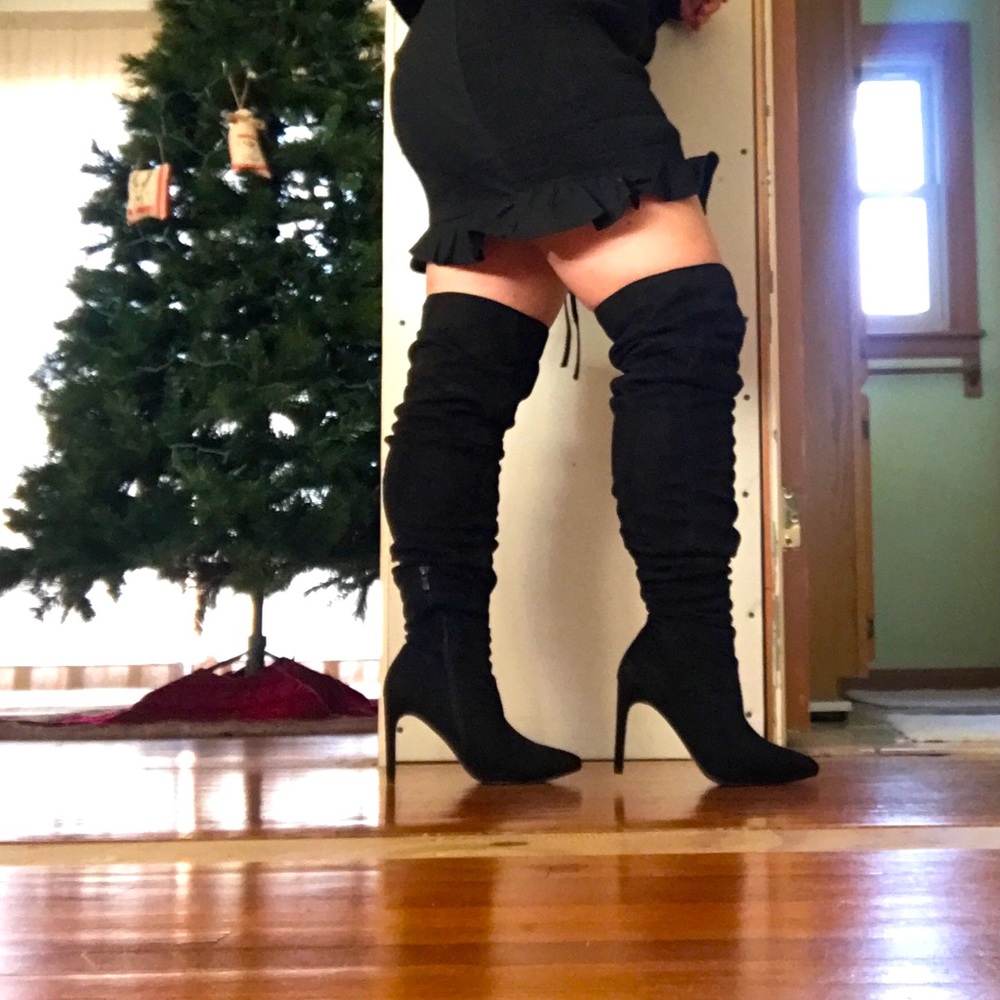Black Thigh High Boots size 7